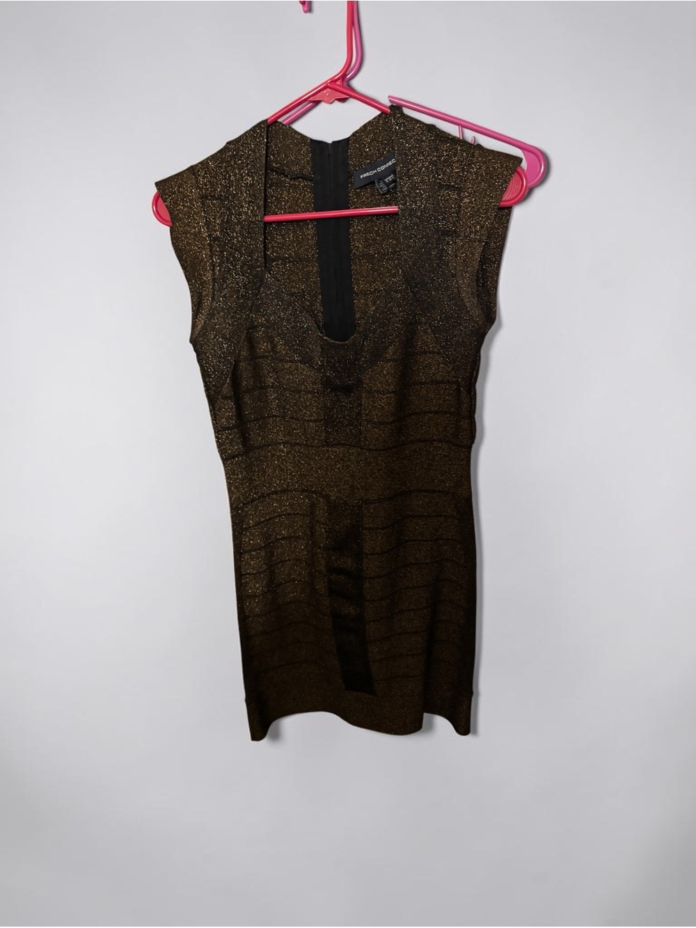 French Connection Black Dress with Gold Lurex